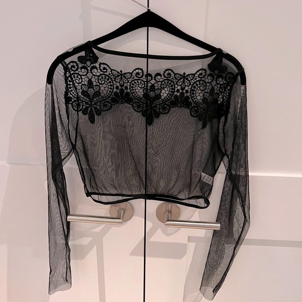 See through crop top black size M - Pristine condition
